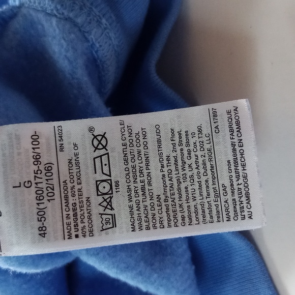 THE GAP Big Print Sweater Crewneck Blue - Picture 5 of 6